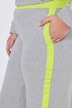 Sweathose, weites Bein, Elastikbund, Seitenstreifen, Neon