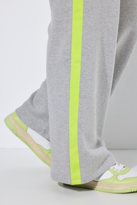Sweathose, weites Bein, Elastikbund, Seitenstreifen, Neon