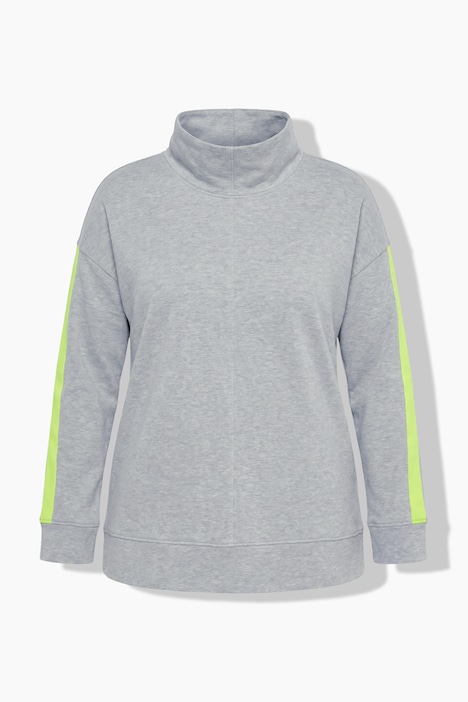 Sweatshirt, oversized, Ärmelstreifen, Neon