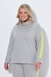Sweatshirt, oversized, Ärmelstreifen, Neon