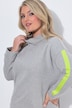 Sweatshirt, oversized, Ärmelstreifen, Neon