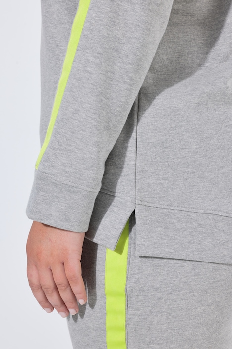 Sweatshirt, oversized, Ärmelstreifen, Neon