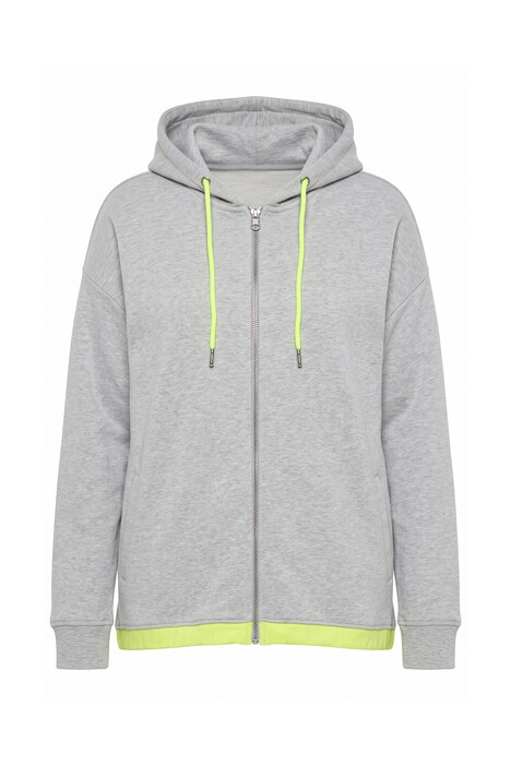 Sweatjacke, oversized, Kapuze, Neon