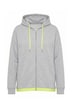 Sweatjacke, oversized, Kapuze, Neon