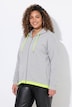 Sweatjacke, oversized, Kapuze, Neon