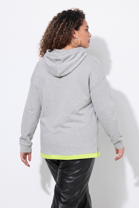 Sweatjacke, oversized, Kapuze, Neon