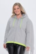 Sweatjacke, oversized, Kapuze, Neon