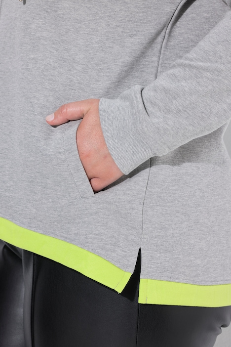 Sweatjacke, oversized, Kapuze, Neon