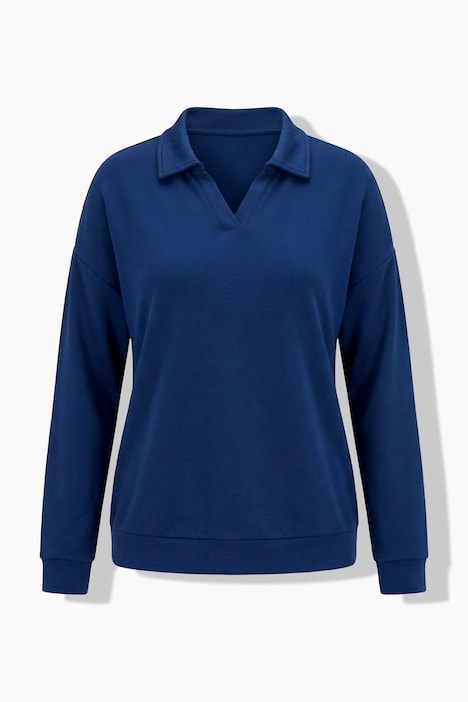 Sweat-Pullover, Boxy Fit, Polokragen