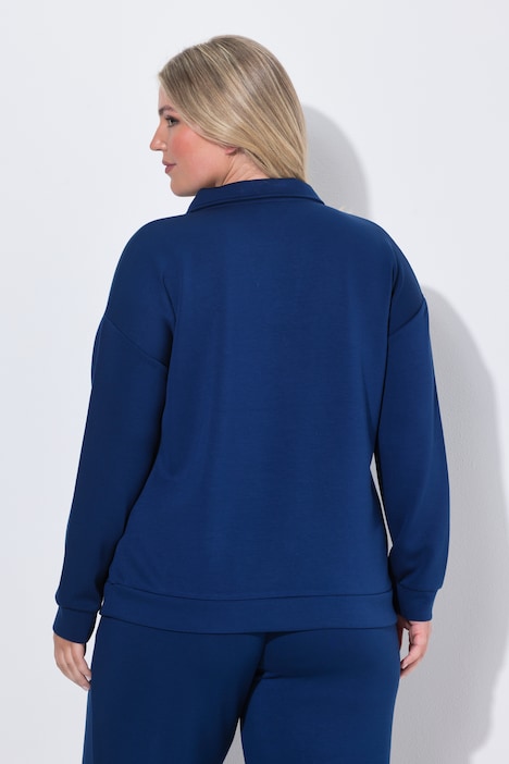 Sweat-Pullover, Boxy Fit, Polokragen