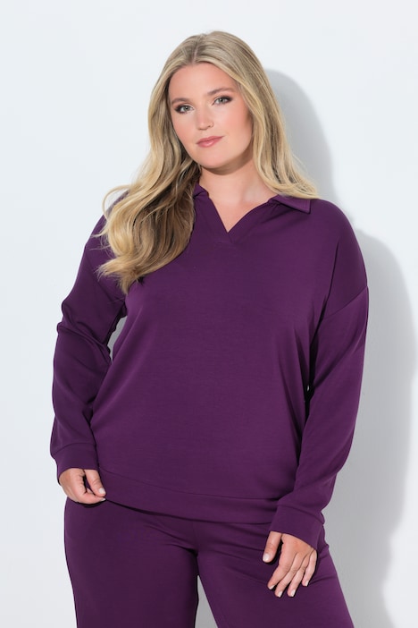 Sweat-Pullover, Boxy Fit, Polokragen