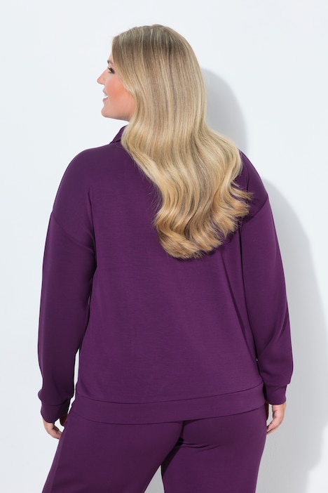 Sweat-Pullover, Boxy Fit, Polokragen