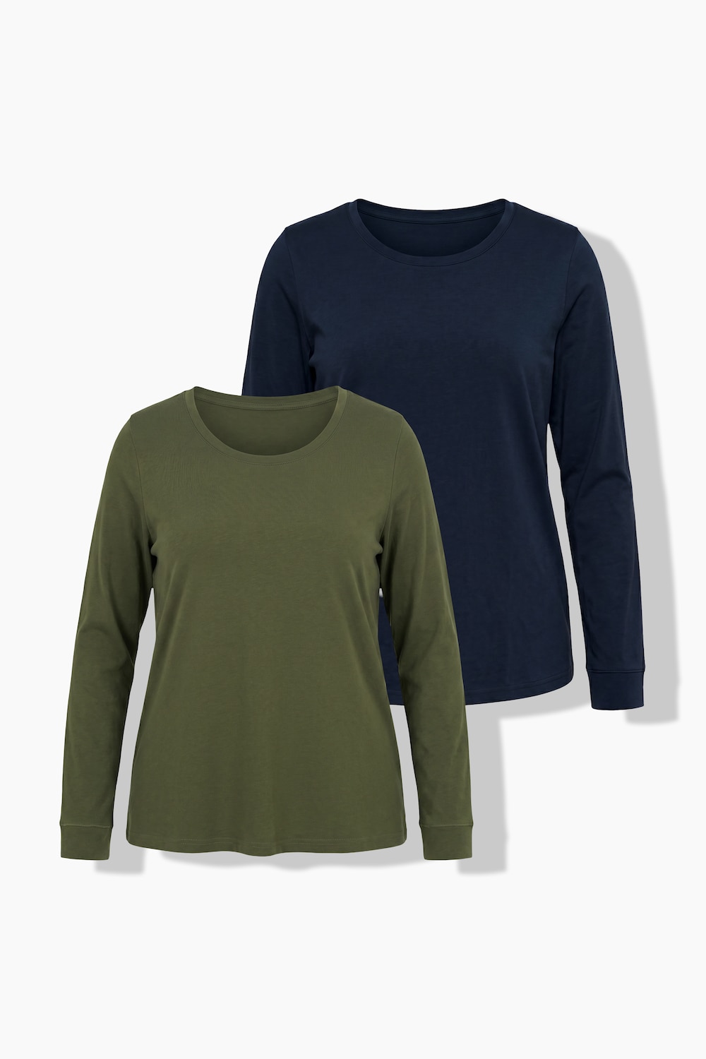 Shirts, 2er-Pack, Rundhals, Langarm, Biobaumwolle