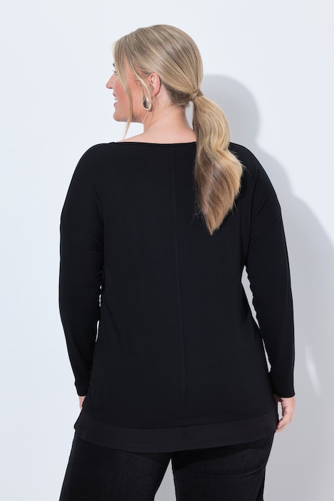 Longsleeve, A-lijn, zoom van chiffon