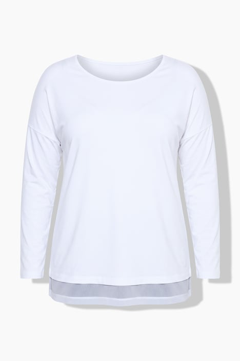 Longsleeve, A-Linie, Chiffonsaum