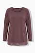 Longsleeve, A-Linie, Chiffonsaum