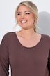 Longsleeve, A-Linie, Chiffonsaum