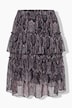 Midi-Rock, A-Linie, Chiffon, Schlange, Gltzerstreifen