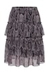 Midi-Rock, A-Linie, Chiffon, Schlange, Gltzerstreifen
