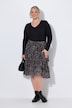 Midi-Rock, A-Linie, Chiffon, Schlange, Gltzerstreifen
