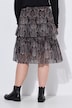 Midi-Rock, A-Linie, Chiffon, Schlange, Gltzerstreifen