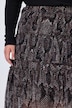 Midi-Rock, A-Linie, Chiffon, Schlange, Gltzerstreifen