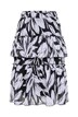 Midirock, A-Linie, Chiffon, florales Muster, Glitzerstreifen