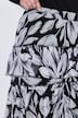 Midirock, A-Linie, Chiffon, florales Muster, Glitzerstreifen