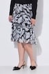 Midirock, A-Linie, Chiffon, florales Muster, Glitzerstreifen