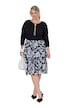 Midirock, A-Linie, Chiffon, florales Muster, Glitzerstreifen