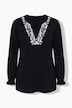 Longsleeve, A-lijn, tuniekhals, kanten patroon