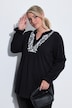 Longsleeve, A-lijn, tuniekhals, kanten patroon