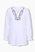 Longsleeve, A-Linie, Tunika-Ausschnitt, Spitzendruck