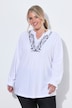 Longsleeve, A-Linie, Tunika-Ausschnitt, Spitzendruck
