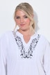 Longsleeve, A-Linie, Tunika-Ausschnitt, Spitzendruck
