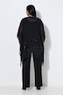 Chiffon-Jacke, Stickerei, Fransensaum, offene Form