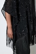 Chiffon-Jacke, Stickerei, Fransensaum, offene Form