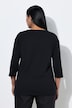 Shirt, Ausbrenner-Stickerei, U-Boot-Ausschnitt, 3/4-Arm