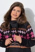 Norweger-Strick-Fleece- Kleid, Kapuze, Langarm