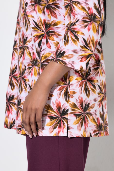 Shirt, A-Linie, Herzausschnitt, 3/4-Arm, Pima Cotton