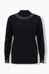 Pullover, Glitzersteinchen, Stehkragen, Langarm