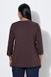 T-shirt point de Rome, anneaux fantaisie, décolleté rond et manches 3/4, coupe évasée