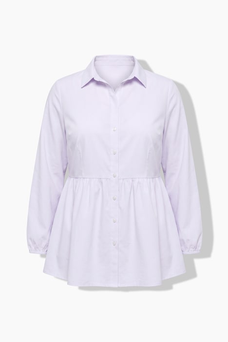 Bluse, A-linje, peplum, langærmet