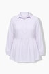 Bluse, A-linje, peplum, langærmet