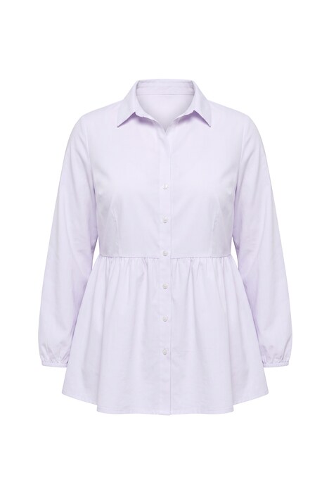 Halenka, áčkový střih, s peplum volánem, dlouhé rukávy