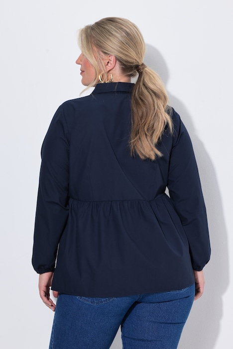 Bluse, A-linje, peplum, langærmet