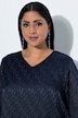 Tuniek, burnout-effect, A-lijn, V-hals, 3/4-mouwen