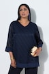 Tuniek, burnout-effect, A-lijn, V-hals, 3/4-mouwen