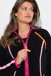 Fleece-Sweatjacke, Stehkragen, Vokuhila