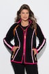 Fleece-Sweatjacke, Stehkragen, Vokuhila
